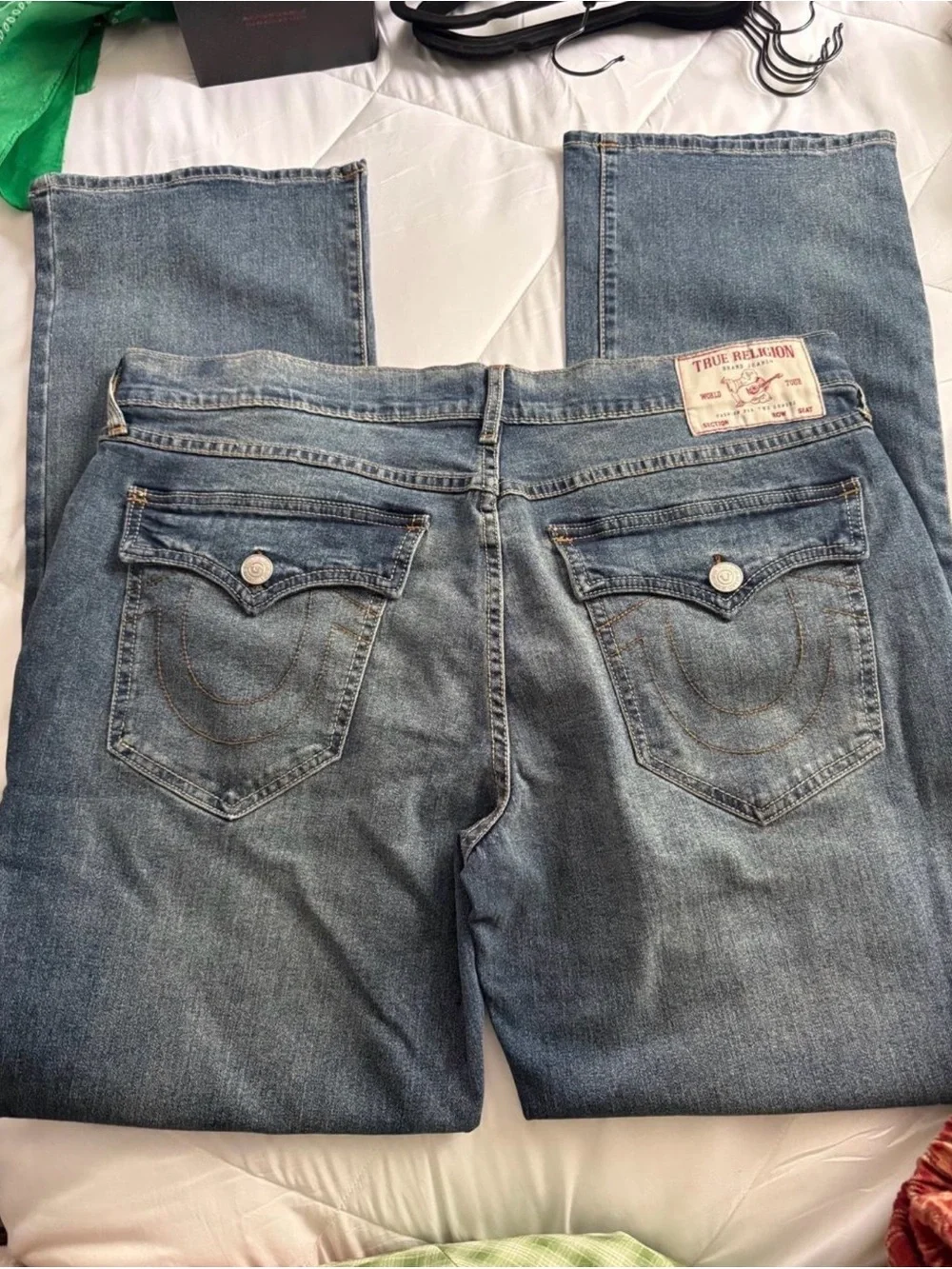 True Religion Men's Light Blue Bootcut Jeans